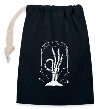 Tombstone and Hand Gothic Style - Closable cotton gift bag (14x20cm) - navy - Front