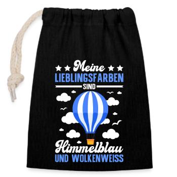 Heißluftballon Ballonfahrer Ballon Crew Gasballons - Verschließbarer Geschenkbeutel aus Baumwolle (14x20cm) - Schwarz - Vorne