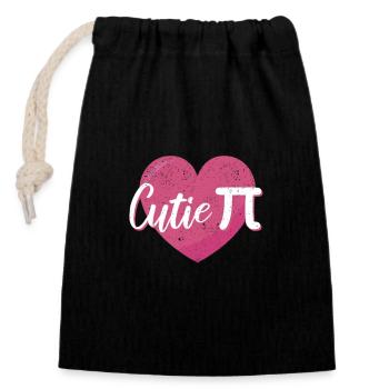 Cutie Pi Day Symbol Math National Pie Mathématiques - Sac cadeau en coton avec cordon (14 x 20 cm) - noir - Devant