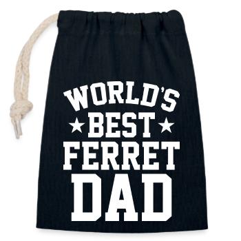 Frettchen Papa - Verschließbarer Geschenkbeutel aus Baumwolle (14x20cm) - Navy - Vorne