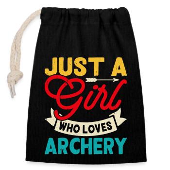 Archery Archer - Closable cotton gift bag (14x20cm) - black - Front