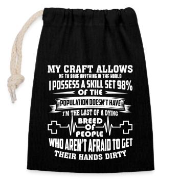 Paramedic Paramedic Save Anything - Closable cotton gift bag (14x20cm) - black - Front