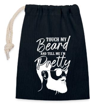 Beard Lover Bearded Man Touch My - Closable cotton gift bag (14x20cm) - navy - Front