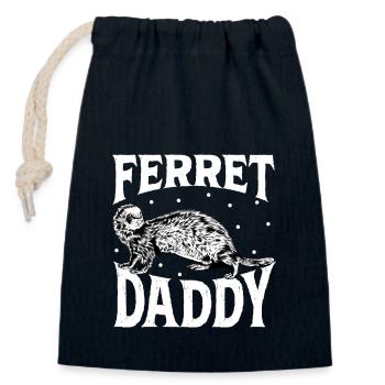 Propriétaire de furet - père furet - Sac cadeau en coton avec cordon (14 x 20 cm) - bleu marine - Devant