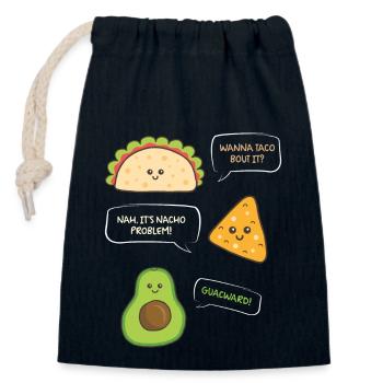 want to Taco Nacho Problem Guacward Burrito Gift - Closable cotton gift bag (14x20cm) - navy - Front