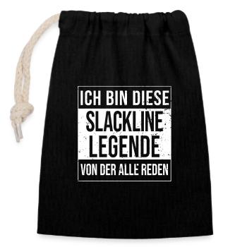 Slackliner Zubehör Geburtstag geboren Legende - Verschließbarer Geschenkbeutel aus Baumwolle (14x20cm) - Schwarz - Vorne