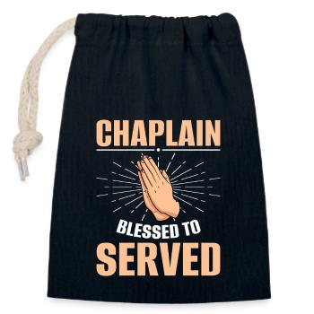Kaplan Pfarrer - Verschließbarer Geschenkbeutel aus Baumwolle (14x20cm) - Navy - Vorne