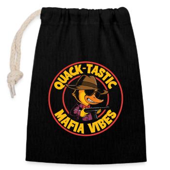 Gangster Rubber Ducks Mobster Mallards Ducky Dons - Sac cadeau en coton avec cordon (14 x 20 cm) - noir - Devant