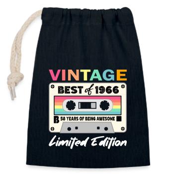 Best of 1966 - 58th Birthday Limited Edition - Sac cadeau en coton avec cordon (14 x 20 cm) - bleu marine - Devant