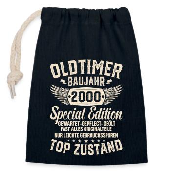 Retro Geburtstagsgeschenk '00 Oldie - Verschließbarer Geschenkbeutel aus Baumwolle (14x20cm) - Navy - Vorne