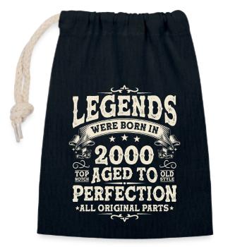 Legendary gift: Born in 2000 - 23/24 years - Closable cotton gift bag (14x20cm) - navy - Front