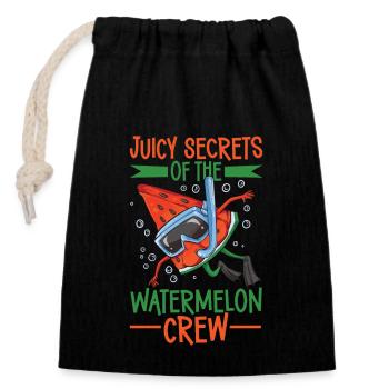 Watermelon Funny Fruit Funny Saying - Closable cotton gift bag (14x20cm) - black - Front