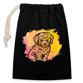 Havanais rétro - Sac cadeau en coton avec cordon (14 x 20 cm) - noir - Devant
