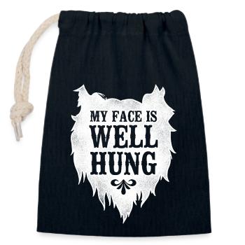 Beard Lover Bearded Man My Face Is - Closable cotton gift bag (14x20cm) - navy - Front