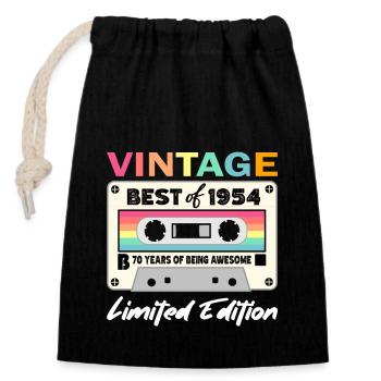 Best of 1954 - 70th Birthday Limited Edition - Closable cotton gift bag (14x20cm) - black - Front