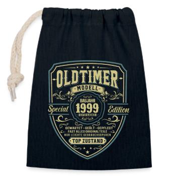 1999 Oldtimer Geburtstagsgeschenk - Verschließbarer Geschenkbeutel aus Baumwolle (14x20cm) - Navy - Vorne