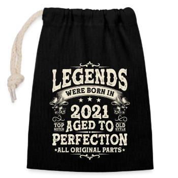 Surprise d’anniversaire légendaire 2021 - Sac cadeau en coton avec cordon (14 x 20 cm) - noir - Devant