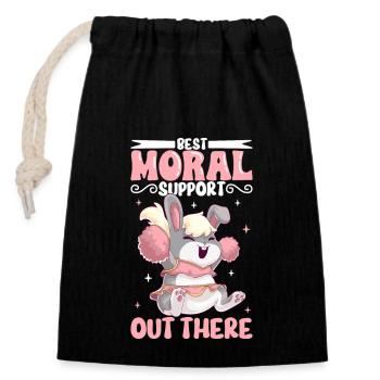 Tenue de pom-pom girl - Sac cadeau en coton avec cordon (14 x 20 cm) - noir - Devant