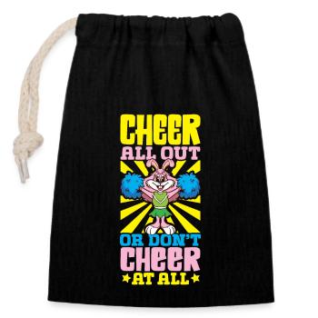 Tenue de pom-pom girl - Sac cadeau en coton avec cordon (14 x 20 cm) - noir - Devant