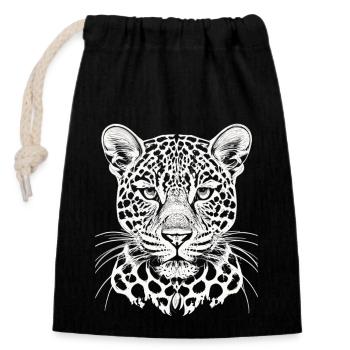 Beauty: The Leopard Portrait - Closable cotton gift bag (14x20cm) - black - Front