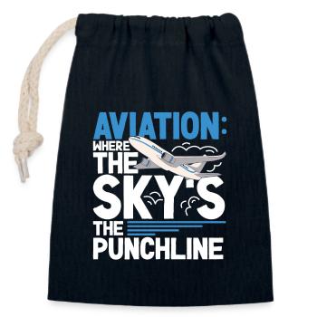 Pilot Aviation Airplane Airline Future Pilots - Verschließbarer Geschenkbeutel aus Baumwolle (14x20cm) - Navy - Vorne