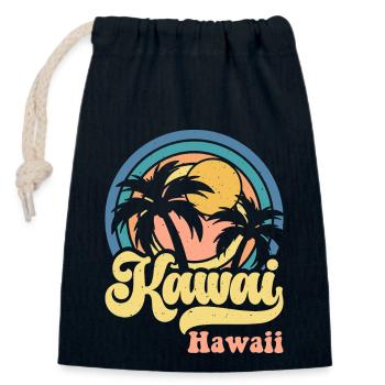 Hawaï - Sac cadeau en coton avec cordon (14 x 20 cm) - bleu marine - Devant
