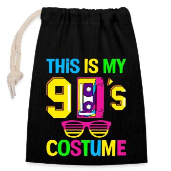 This is my Nineties 90s Party Costume 90s - Closable cotton gift bag (14x20cm) - black - Front