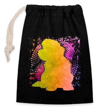 Havanais rétro - Sac cadeau en coton avec cordon (14 x 20 cm) - noir - Devant