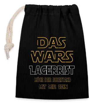 Rente Lagerrist Rente Geschenk - Verschließbarer Geschenkbeutel aus Baumwolle (14x20cm) - Schwarz - Vorne