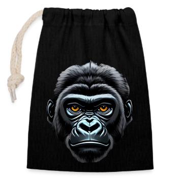 Gorilla - Closable cotton gift bag (14x20cm) - black - Front