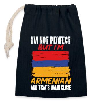 Armenian flag Armenia - Closable cotton gift bag (14x20cm) - navy - Front