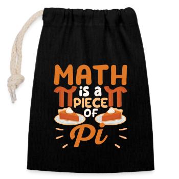 Math Is A Piece Of Pi Funny Pie 3.14 Mathématicien - Sac cadeau en coton avec cordon (14 x 20 cm) - noir - Devant