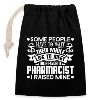 Pharmacist Pharmacist Parent - Closable cotton gift bag (14x20cm) - black - Front