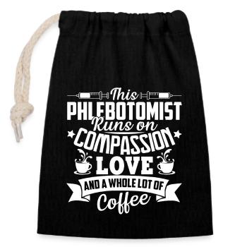 Phlebotomist Phlebotomist Whole Lot Of Coffee - Closable cotton gift bag (14x20cm) - black - Front
