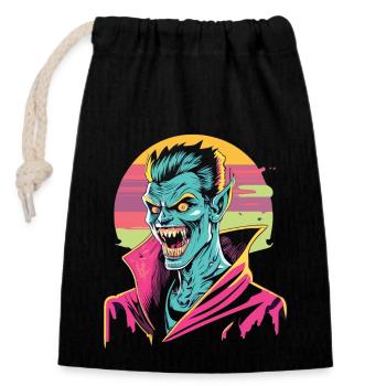 Böser Vampir des Horrors - Halloween Vampir - Verschließbarer Geschenkbeutel aus Baumwolle (14x20cm) - Schwarz - Vorne