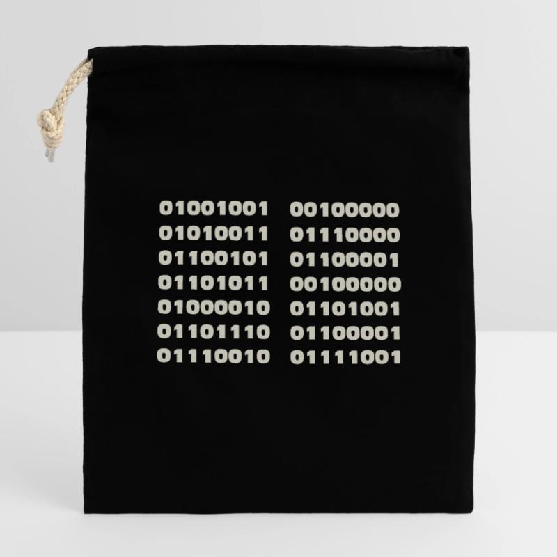Je parle code binaire drôle d’informaticien Codeur Sac cadeau en coton avec cordon (14 x 20 cm)