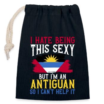 Antigua and Barbuda flag - Closable cotton gift bag (14x20cm) - navy - Front