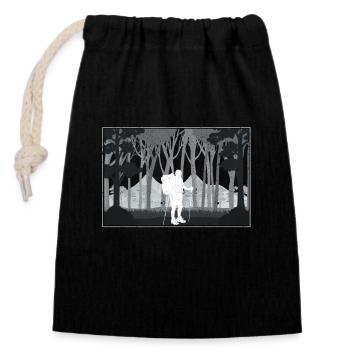 Randonnée Amateurs de plein air Randonnée Camping - Sac cadeau en coton avec cordon (14 x 20 cm) - noir - Devant