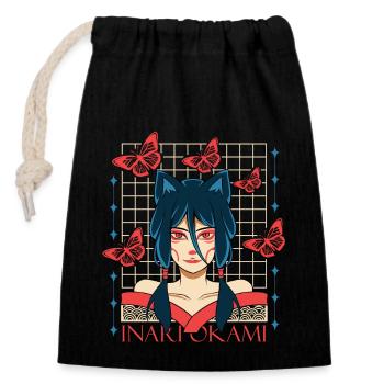 Streetwear art pour les fans d’anime, manga et otakus - Sac cadeau en coton avec cordon (14 x 20 cm) - noir - Devant