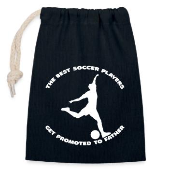 Soccer Player Soccer Team Soccer Design - Closable cotton gift bag (14x20cm) - navy - Front