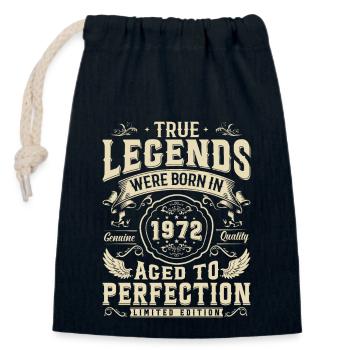 Année légendaire de naissance 1972 - Sac cadeau en coton avec cordon (14 x 20 cm) - bleu marine - Devant