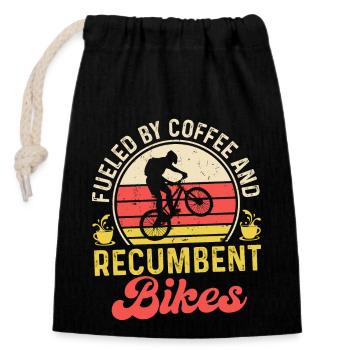 Bicycle - Closable cotton gift bag (14x20cm) - black - Front