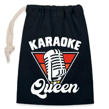 Karaoke Singen - Verschließbarer Geschenkbeutel aus Baumwolle (14x20cm) - Navy - Vorne