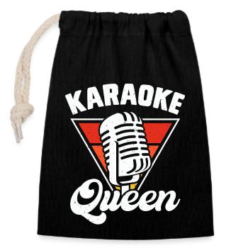 Karaoke Singing - Closable cotton gift bag (14x20cm) - black - Front