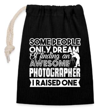 Photographer Photographer Parent - Closable cotton gift bag (14x20cm) - black - Front