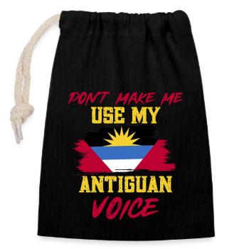 Antigua and Barbuda flag - Closable cotton gift bag (14x20cm) - black - Front