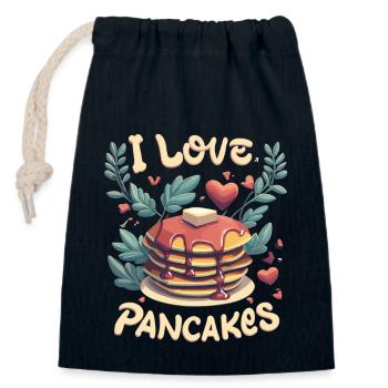 J’adore les crêpes - Sac cadeau en coton avec cordon (14 x 20 cm) - bleu marine - Devant