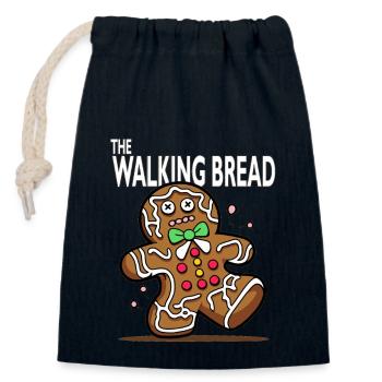 The Walking Bread Halloween Zombie Gingerbread Humor - Closable cotton gift bag (14x20cm) - navy - Front