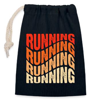 Running, Jogging, Marathon - Closable cotton gift bag (14x20cm) - navy - Front