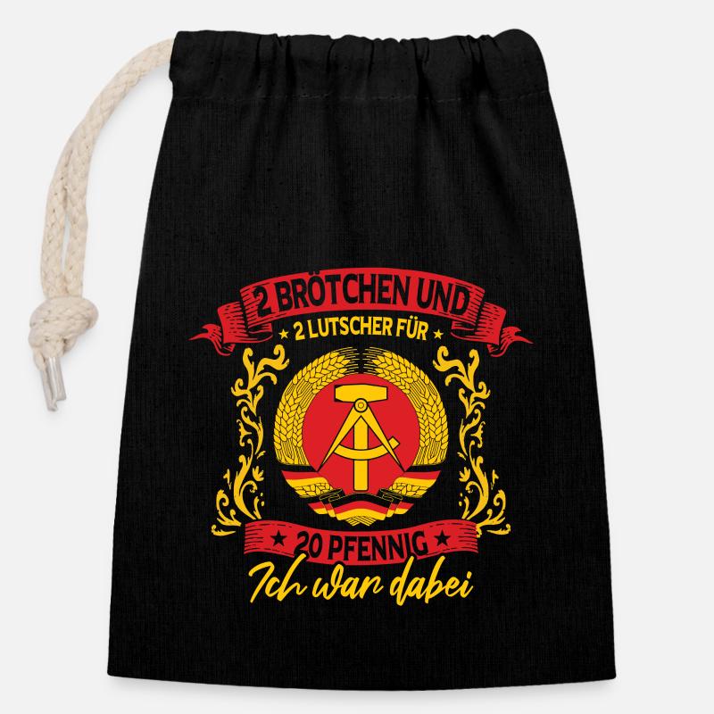 Ostalgie Ostdeutschland DDR Ostdeutscher - Verschließbarer Geschenkbeutel aus Baumwolle (14x20cm) - Schwarz